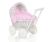 Carrito de Muñecas My Sweet Baby de Mimbre con Ropa Rosa