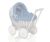 Wicker Doll Pushchair White With Bedding Dusty Blue And Soft Padding Stella