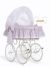 Moisés Wicker Hood Crib Jasmine My Sweet Baby - Blanco y Rosa