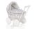 Carrito de muñecas My Sweet Baby de mimbre con ropa gris