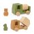 Juego de coches de construcción de animales de madera Trixie