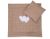 Pram Bedding Set With Duvet And Pillow 2pcs - Hearts White Dost On Brown