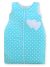 Cotton Sleeping Bag For Children, Size M, 6-12 Months, Tog 2.5, All-season Hearts Dots On Turquoise