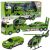 Set Militar con Camión, Grúa, Coche y Helicóptero