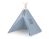 Tienda Teepee azul pastel de My Sweet Baby con decoraciones de plumas.
