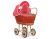 Carrito de muñecas My Sweet Baby de mimbre con ropa roja