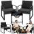 Conjunto Muebles Jardín con 2 Sillas y Mesa Negro