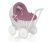 Wicker Doll Pushchair White With Bedding Dusty Rose And Soft Padding Stella
