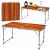 Mesa plegable de camping Lean efecto madera, vista desplegada