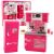 Set de Cocina y Refrigerador para Muñecas Rosa