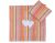 Pram Bedding Set With Duvet And Pillow 2pcs - Hearts Orange Strips