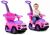 Correpasillos infantil evolutivo Lean Cars 3 en 1 rosa con asa parental, vista frontal