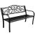 Banco de Jardín de Metal Decorativo para 3 Personas Negro