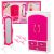 Conjunto de Muebles para Muñecas con Armario y Espejo Rosa