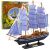 Modelo Coleccionable Barco de Vela Decorativo Blanco y Azul 33x31cm