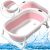 Bañera plegable con pies antideslizantes color rosa