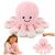 Pez Octopus de peluche rosa con tentáculos elásticos