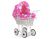Carrito de Muñecas My Sweet Baby de Mimbre con Ropa de Cama Rosa