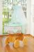 Capazo de Mimbre Natural con Dosel y Cortina Amelie + Ropa de Cama Verde Menta – MY SWEET BABY