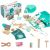 Set médico infantil de madera Lean Toys 20 piezas, vista con maletín abierto