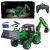 Remote Control Backhoe Loader RC Lights Sound Green Huina 1:14