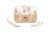Bolso para Cochecito de Cuero Ecológico Beige con Conejitos