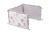 Protector de Cuna Reversible de Muselina 180x40 cm – 3 Paneles con Lazos – Teddy Grey