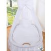 Cuna moisés de mimbre natural con dosel blanco Good Night – vista frontal