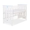 Cuna de Madera Lorenzo III 120x60 cm Blanca y Azul – 3 Alturas, Barrotes Extraíbles y Protector de Dentición - imagen 3