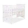 Cuna de Madera Lorenzo III 120x60 cm Blanca y Rosa – Con Teething Rail, Barrotes Extraíbles y 3 Alturas - imagen 3