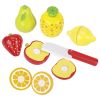 Frutas de madera con velcro y cuchillo, de Goki - imagen 2