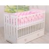 Cuna de Madera Lorenzo III 120x60 cm Blanca y Rosa – Con Teething Rail, Barrotes Extraíbles y 3 Alturas - imagen 7