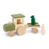 Tractor de Madera con Remolque Verde – Trixie- desde 18 meses - imagen 2