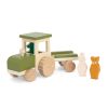 Tractor de Madera con Remolque Verde – Trixie- desde 18 meses - imagen 3