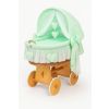 Capazo de Mimbre Natural con Dosel Amelie + Ropa de Cama Menta – MY SWEET BABY con fondo blanco