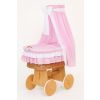 Capazo de Mimbre Natural con Dosel y Cortina Bellamy + Ropa de Cama Rosa – MY SWEET BABY - imagen 3