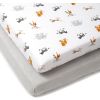 Pack 2 Sábanas Bajeras Ajustables Jungle Dream 140x70 cm para Cuna | Algodón Transpirable | Clair de Lune