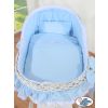 Moisés de Mimbre Carina Blanco con Ropa de Cuna Azul – MY SWEET BABY - imagen 4