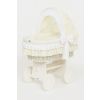 Cuna Moisés de Mimbre Artesanal MY SWEET BABY con Capota Ajustable y Base de Madera – Blanco Natural con fondo blanco