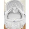 Capazo de Mimbre Blanco con Dosel Amelie + Ropa de Cama Gris – MY SWEET BABY visto desde arriba