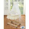 Cuna moisés de mimbre blanco con dosel crema Teddy Bear Barnaba – vista frontal