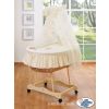 Cuna moisés de mimbre natural con dosel color crema Good Night – vista frontal
