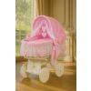 Capazo de Mimbre Blanco con Dosel Amelie + Ropa de Cama Rosa – MY SWEET BABY - imagen 2