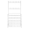 Mueble zapatero metálico blanco con percheros