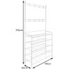 Mueble zapatero metálico blanco con percheros