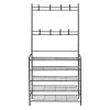 Mueble zapatero metálico negro con perchero - imagen 7
