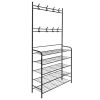 Mueble zapatero metálico negro con perchero - imagen 16