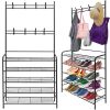 Mueble zapatero metálico negro con perchero - imagen 22
