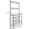 Mueble zapatero metálico negro con perchero - imagen 25