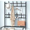 Mueble zapatero metálico negro con perchero - imagen 4